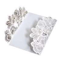 Wholesale White Laser Invitation Holder Rose-hollowed Pattern